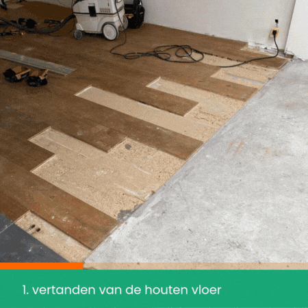 Houten Vloer schuren - schuren vloer in stappen